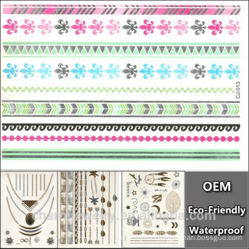 OEM 2016 Hot metallic temporary tattoos high-end tattoo stickers waterproof sexy women tatoo stickers CJ013